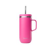 QWETCH - Vaso Térmico con Pajita y Asa 600 ml Magenta - 24h Frío & 12h Fresco - Acero Inox Reciclado, Sin BPA - Taza Isotérmica Reutilizable para Café Helado, Té Frío y Agua Aromatizada