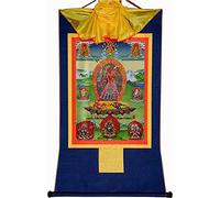 QWFVHJ Pintura Colgante de pergamino, Imagen de pergamino de Seda, Pintura de pergamino de Seda, Thangka Tibetano, Vajrayogini, La Dakini de Todos los Budas, Tibetano(BLU,Medium(62cm*47cm))