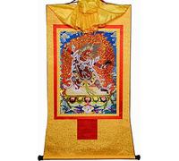 QWFVHJ Pintura Colgante de pergamino, Imagen de pergamino de Seda, Pintura de pergamino de Seda, Thangka Tibetano, Guru Dragpo, una emanación Feroz del Gurú-Santo(Unique Colour,Large(85cm*63cm))