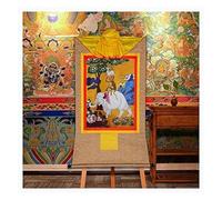 QWFVHJ Pintura Colgante de pergamino, Imagen de pergamino de Seda, Pintura de pergamino de Seda, Thangka Tibetano, Mural Zen de Templo Budista Tibetano Thangka
