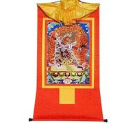 QWFVHJ Pintura Colgante de pergamino, Imagen de pergamino de Seda, Pintura de pergamino de Seda, Thangka Tibetano, Guru Dragpo, una emanación Feroz del Gurú-Santo(Red,Large(85cm*63cm))