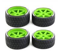 QWHTYO RC Coche Rueda Neumáticos Compatible con ARRMA1/7 para Firebird para Felony FSR para Flying For God para Mustang GT Tire Highway 4 Uds Neumático Rueda Hexagonal De 17mm