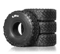 QWHTYO RC Coche Rueda Neumáticos Compatible con Redcat para Scx10 para Axial para Yikong D90 para Trx4 1/10 RC Car para Rock Track Tire 4 Uds Neumáticos De Goma De 1,9 Pulgadas Y 116Mm
