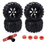 QWHTYO RC Coche Rueda Neumáticos Compatible con Traxxas para Maxx para Tmaxx para E-Revo para Revo 3.3, para JLB para Cheetah Juego De Neumáticos Y Ruedas para Camión RC Escala 1/8(8483 Tire Tool)