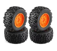 QWHTYO RC Coche Rueda Neumáticos Compatible con TRAXXAS para Sledge para ARRMA para Kraton para Outcast para Tamiya para HSP 1/7 1/8 RC para Monster Stunt Truck Neumático De 170 Mm Y 3,8"(Yellow)