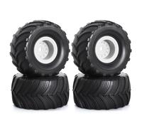 QWHTYO RC Coche Rueda Neumáticos Compatible con TRX4M para FMS para FCX24 para Axial para SCX24 1/18 1/24 para Monster Truck RC Crawler Car Parts Juego De Neumáticos De Llanta De 52 Mm Y 1,0"(White)