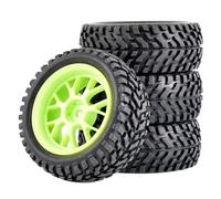 QWHTYO RC Coche Rueda Neumáticos Compatible con Trxs para HSP para Tamiya para HPI para Kyosho 1/10 RC Car On Road Wheels Drift Rims 75mm RC Neumáticos para RC Car On-Road Drift(Green)