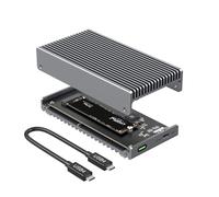 Qwiizlab Carcasa SSD USB 4 sin Ventilador de 40 Gbps con chasis de Aluminio, Compatible con Thunderbolt 5/4/3. Soporta PCIe M.2 NVMe de hasta 8 TB (SSD no Incluido) (ES40UR (Gris)