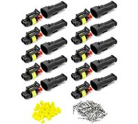 QWOR 10 Piezas Conector Electrico Impermeable, Conectores Electricos 2 Pines, Conectores Electricos Rapidos, Para Coche, Camión, Motocicleta
