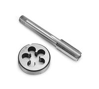 QWORK 1/2" - 28 Juego de grifos y matrices, con matriz redonda 22LR 223 5.56 9mm, herramienta de grifo de rosca derecha de acero de alta velocidad