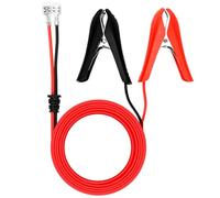 QWORK® 1.8 M 18AWG 12 V Pinzas de cocodrilo para batería de Coche con Terminal de Bloqueo de engarzado, para Encendido de Coche, conexión de batería de Emergencia