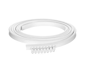 QWORK® 1 piezas riel de plástico flexible de 5 m, aleación de plástico para ventanas y balcones, pista curvada suave, riel deslizante accesorios