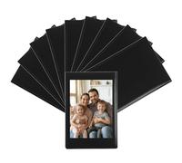 QWORK® 10 Marcos de Fotos Magnéticos 9.3 x 6.3 cm - Imanes para Nevera con Protector de PVC Negro para Polaroid Instax Mini - Fundas Magnéticas para Fotos