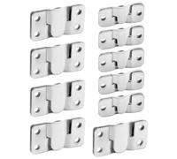 QWORK® 10 Pares Robustos Ganchos Entrelazados de Acero Inoxidable Fijaciones para Cabecera Conectores para Sofá Marco de Fotos Perchas para Espejos 54 x 30 mm y 44 x 19 mm