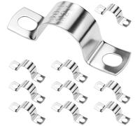 QWORK® 10 Piezas abrazadera en U metalicas, Ø 25 mm abrazaderas de tubo acero inoxidable 304, para tuberías, cables, tuberías de agua