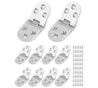 QWORK® - 10 Piezas Bisagra Flip 180 Grados, Aleación de Zinc, Abatible Borde Redondo, Para Mesa Plegable, Armario, Puertas