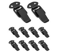 QWORK 10 Piezas Cierre de Resorte de Acero Inoxidable, Cierres para Cajas de Madera, Cerradura de Resorte, para Caja de Herramientas Cajón Casilleros Gabinete