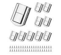 QWORK® 10 Piezas Cierres para Cajas de Madera, Abrazadera Palanca de Acero Inoxidable para Cajas de Joyas/Cajas de Regalo/Cajas de Artesanía/Maleta - Plateado