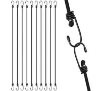 QWORK® 10 Piezas Cuerdas elásticas de 100 cm con Ganchos, Correas elásticas Multiusos para Equipaje y Acampada