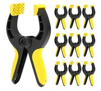 QWORK® 10 piezas de abrazaderas de 17 cm con un rango de apertura de más de 7 cm - para madera, metal, fotografía y más - con mangos recubiertos de goma