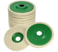 QWORK® 10 Piezas disco de pulido de fieltro de lana de 125 mm, discos amoladora, para pulir metal, acero inoxidable, madera, piedra