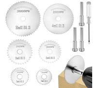 QWORK® 10 Piezas discos de sierra, hoja de sierra, para madera, plástico y metal, compatible con Dremel rotativas herramientas