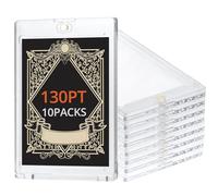 QWORK® 10 Piezas Fundas de Cartas Magnéticas, 130PT Magnetic Card Holder, Fundas para Tarjetas de Acrílico con Protección UV, para Tarjetas Estándar, Tarjetas Deportivas, Naipes