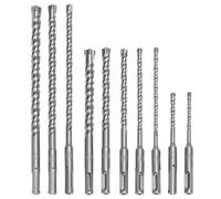 QWORK®10 Piezas juego de brocas SDS Plus, para hormigón, ladrillo y piedra con diseño de 4 filos de corte,Ø 5, 6, 8, 10, 12 mm, longitud 110 mm, 160 mm, 210 mm