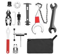 QWORK® 10 Piezas Kit de herramientas reparación para bicicletas, incluye extractor de cassette, extractor de bielas, tronchacadenas y llave para radios