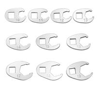 QWORK® 10 Piezas Llave Pata de Gallo, Juego de Llaves de Boca 3/8'', 10-19 mm Llave