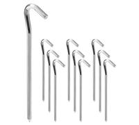 QWORK® 10 Piezas Piquetas para Tienda, Piquetas Camping, Clavos Camping, Aleación De Aluminio De 18 Cm, Ideal para Acampar Al Aire Libre, Redes De Fútbol