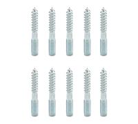 QWORK® 10 Uds. pernos de suspensión M8 x 60mm, doble rosca, acero al carbono, accesorios de montaje de muebles chapados en Zinc