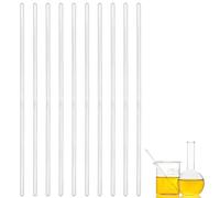 QWORK® 10 varillas de cristal, resistentes al calor, para uso científico en laboratorio, 20 cm x 0.4 cm