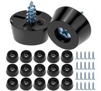 QWORK® 100 Piezas de Tapones de Goma roscables 8mm*15mm*18mm para Tablas de Cortar y Muebles - Amortiguadores y Resistentes al óxido