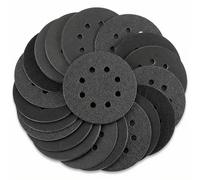 QWORK® 100 Piezas Discos de Lija en Seco y Húmedo, 125mm 8 agujeros, 10 Granos (80 a 2000), para Lijadora Orbital