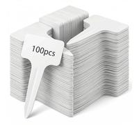 QWORK® 100 piezas etiquetas para plantas, etiquetas plantas de plástico 6 x 10 cm, etiqueta jardinería, para verduras, plántulas, flores, tipo T
