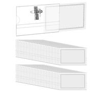 QWORK® 100 Piezas Funda para Tarjetas de Identificación, 90 mm x 56 mm, Grosor de 0,35 mm - Porta tarjetas horizontal resistente al agua