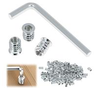 QWORK® 100 Piezas Insertos Roscados M6x15mm, Remaches Roscados, para Muebles de Madera, Armarios