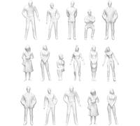 QWORK® 100 Piezas Mini Figuras Personas Blancas Modelo Figuras Varias Poses 1:50 para Proyecto de planificación arquitectónica Modelo ferroviario