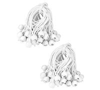 QWORK® 100 Piezas tensores Elasticos con Bola, 15 cm, Tensor de Goma, adecuadas para Tiendas de campaña, Lonas, pancartas, artículos para el hogar