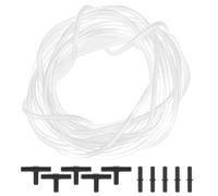 QWORK® 10m Manguera de Aire Transparente para Acuario de 4mm/6mm de diámetro con 10 Conectores de Manguera para Acuario de 2 vías y 3 vías