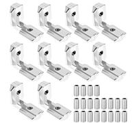 QWORK® 10uds. Conector de Esquina de 90° para Perfil Aluminio EU-4040 Ranura 8mm, M6