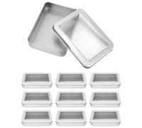 QWORK® 10uds. Lata pequeña con tapa, 115x85x22 mm Caja pequeña para guardar objetos pequeños o como caja de regalo