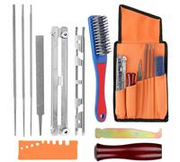 QWORK® 11 Piezas afiladores de motosierra, afilado de cadenas motosierra universal 4.0/4.8/5.5mm, limas para motosierra kit