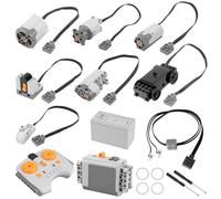 QWORK® 11PCS power functions kit, motor de funciones de potencia, caja de batería del motor, receptor de control remoto, servomotor y accesorios, compatible con muchas marcas