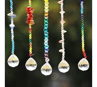 QWORK 12 atrapasueños de cristal K9 con colgante de cristal para colgar en la ventana, para el hogar o el jardín