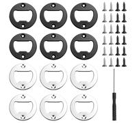 QWORK® 12 piezas abrebotellas de 4CM - accesorios redondos, incluye 48 tornillos y destornillador, hardware para manualidades.
