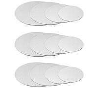 QWORK® 12 Piezas Base Redonda De Cartón para Tartas, 15, 20, 25, 30 cm, Base para Tartas, Cartón Plateado, para Bodas, Tartas De Cumpleaños, Fiestas En Casa