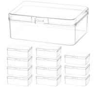 QWORK® 12 Piezas Caja Almacenaje Plastico con Tapa, Cajas Pequeñas Transparentes 95x65x35 mm con para Almacenamiento de Accesorios