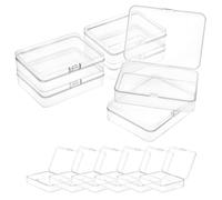 QWORK® 12 piezas Cajas de Almacenamiento Rectangulares con Tapa, Caja Organizadora Plastico para Cuentas, Joyas y Artículos de Manualidades - 115 x 85 x 28 mm